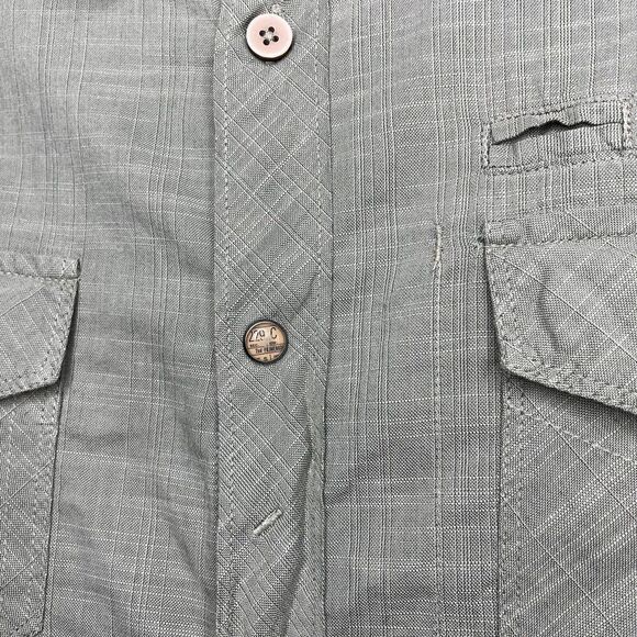 GUESS Mens Button-Up Long-Sleeve Shirt Sz XL 100% Cotton Green Woven Western - Picture 3 of 11